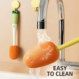 YAZL WONDERS 3 in 1 Bottle Cleaning Brush with Sponge | Long Handle, Detachable & Reusable | Travel Friendly Cup, Mug, Sipper, Thermos & Baby Feeding Bottle Cleaner image 2