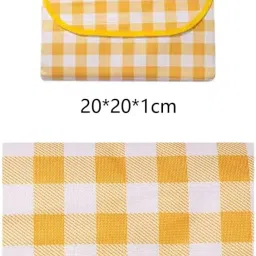MAGICO Picnic Blanket XL Size 200x200cm, Lightweight Foldable Waterproof Sandproof Mat for Park, Beach, Camping, Hiking, Backpacking, Outdoor Travel Blanket with Carry Handle, Yellow/Grey image 1