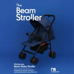 Mothercare Unisex One-Key Fold System Baby Stroller, Blue, 0-3Y image 2