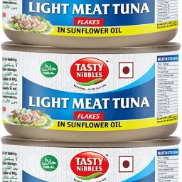 Tasty Nibbles Light Meat Tuna Flakes in Sunflower Oil 185g X 3 (Pack of 3, 555g) image 2