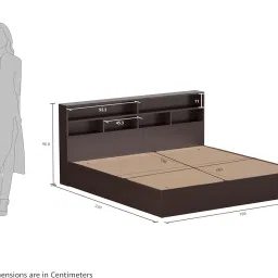Amazon Brand - Solimo Canes Engineered Wood King Bed with Box Storage (Wenge Finish) image 1