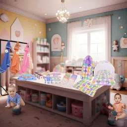 Toddylon Flat Bed New Born Baby Products All Complete Daily Items Combo (0-6 Months),Multicolor, 1 Count image 3