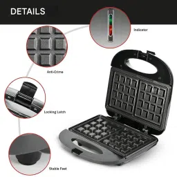 Jolfay Mini Waffle Maker Machine 3 In 1 Waffle Iron Home Appliances Kitchen Easy To Clean, Perfect For Breakfast,Dessert, Sandwich, Pan Cakes, Other Snacks - 350 Watts, Multicolour image 4