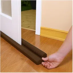 Door Draft Stopper, Twin Guard Sealing Strip, 42 Inch, Brown Foam, 2 Pack, Double-Sided Protection for Doors and Windows, Sound-Proof Gap Filler image 2