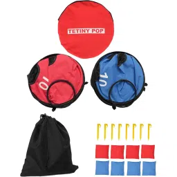 Pop up Cornhole Sets for Backyard Portable Collapsible Cornhole Game with 8 Bean Bags Lightweight Carrybag and 8 Stakes Easy go Anywhere for Travel and Family Game image 5