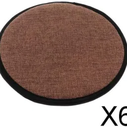 6xCotton Brown Office Home Chair Cushion Dining Chair Pads Round 40cm image 1