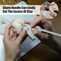 Lainballow 50 pcs Clay Needle Tools, Clay Modeling Tools, 6 in Ceramic Needle Detail Tools, Pottery Sculpture Needle Supplies for Clay Ceramic Pottery Sculpting Texturing Carving image 4