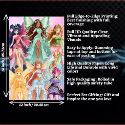 CREO MEDIA Magical Fairy Wall Poster| HD Quality Anime Fantasy Art Print| 30.48 x 45.72 cm| Gumming Tape Application| The Magic is Back Poster image 3