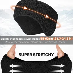 lauzq Ear Warmer Headbands- Winter Sport Ear Muffs for Men & Women- Warm & Stretch Fleece Earmuffs for Running,Skiing,Cycling,Sports & Daily Wear-Full Ear Cover image 5