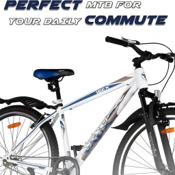 Vaux Ibex MTB Cycle for Men 27.5T with Front Suspension & V-Brakes, Single Speed Mountain Bicycle for Adults with 18" Steel Frame, Double Alloy Rims & Ralson Tyres(Matte-Blue) image 1