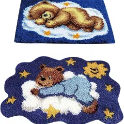 Enakshi® 2 Set DIY Bear Latch Hook Kit with Basic Tool and Instruction for Rug Making|Crafts | Needlecrafts & Yarn | Rug Making | Latch Hooking | Latch Hooking Kits image 2