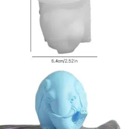 SNOOGG DivineEle Elephant Head Silicone Mold for Eco Resin, Gypsum, Cement & Epoxy Casting | 6.4cm RTV Silicone Mould for Lord Ganesha Inspired Figurine, Candle & Decorative Art Craft image 1