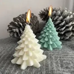Radiance Store Christmas Tree Candle Mold I 3D Fondant Silicone Scented Wax Mould I Succulent Molds | Handmade Candles Making | for Mousse Dessert Soap Cake DIY Decorating image 2