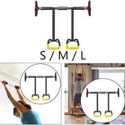 Pull up Bar for Doorway Heavy Duty Gymnastic Bar with Hanging Rings for Kids 65cm to 100cm-Sporting Goods-Team Sports-Gymnastics-Equipment-1 Pull Up Bar 2 Gymnastics Rings image 2