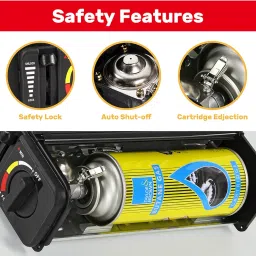 Taylor & Brown Black Portable Camping Stove with Cary Case | EN417 Compliant Premium Camping Stove Gas Portable | with Automatic Ignition & Heat Control image 4