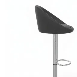 Beeds Adjustable Bar Stool with Curved Backrest, Round Padded Seat, Chrome Footrest, Hydraulic Lift, Sleek Metal Base, Stylish Seating for Home or Office (Black) image 5