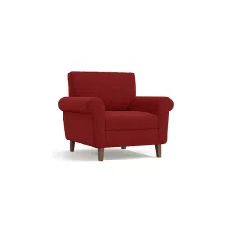urban ladder create Oxford 1 Seater Fabric Sofa in Salsa Red Colour image 2
