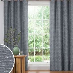 Nefertiti Home Grey 2 Pieces Self Design Black Out Door Curtains-image-22