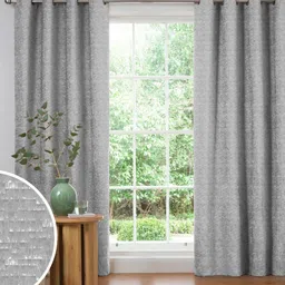 Nefertiti Home Grey & White 2 Pieces Self Design Black Out Long Door Curtains-image-21