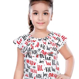 Hunny Bunny Girls Typography Printed Top image 1