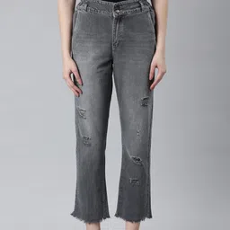 SHOWOFF Women Jean Boyfriend Fit Mildly Distressed Heavy Fade Acid Wash Cotton Jeans-image-79