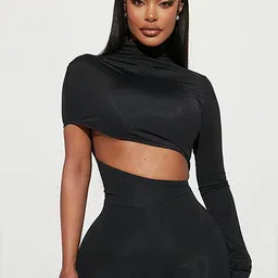 LULU & SKY High Neck Cut-Outs Fitted Basic Jumpsuit image 4