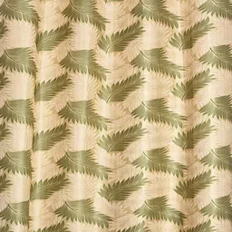 Homefab India Green & Cream-Coloured Set of 2 Floral Door Curtains 7 Feet image 3