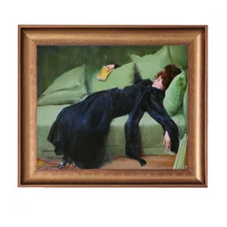 THE VINTAGE ARTISTRY Black & Brown Antique female Printed Framed Wall Painting image 2