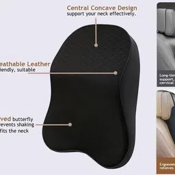 FLOOVI Car Neck Rest Pillow, Ultrasoft for Comfortable Rides, Relieves Neck Pain Support Cushion, Hi-Per Foam Head Rest Pillow with Washable Cover,Memory Foam Car Seat Office Chair Back Support (1) image 2