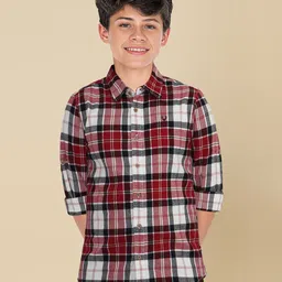 Allen Solly Junior Boys Spread Collar Checked Cotton Slim Fit Casual Shirt-picture-45