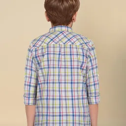 Allen Solly Junior Boys Spread Collar Checked Cotton Slim Fit Casual Shirt image 3
