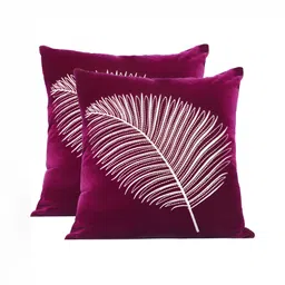 Decoghar Purple & White 2 Pieces Ethnic Motifs Square Cushion Covers image 5