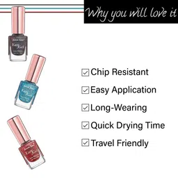 Seven Seas Set Of 3 Easy Gel Long-Lasting Nail Polishes - 10ml Each image 3