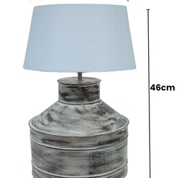 Homesake Rustic Milk Gagar Whitewash Finish Electric Table Lamp With Drum Shade image 2