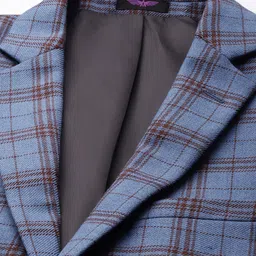 Park Avenue Notched Lapel Single Breasted Checked Slim Fit Formal Blazer image 2