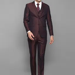 Louis Philippe Men Brown Solid Single-Breasted 3-Piece Slim-Fit Formal Suits-picture-41