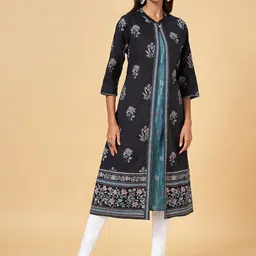 RANGMANCH BY PANTALOONS Floral Printed Cotton A-Line Kurta-image-65