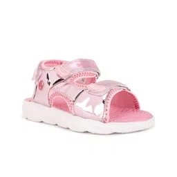 Bubblegummers Girls Pink Printed Open Toe Flats-image-9