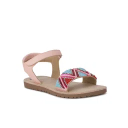 Bubblegummers Girls Pink Printed Open Toe Flats-picture-37