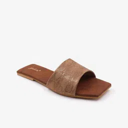 Gibelle Women Brown Printed Open Toe Flats image 2