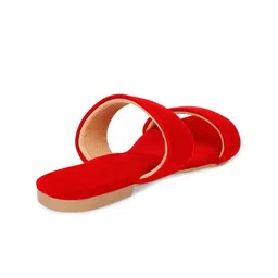 stylzrepublic Velvet Open Toe Flats image 2