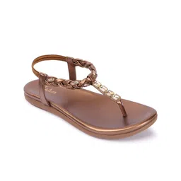 Picktoes Embellished Open Toe T-Strap Flats image 5