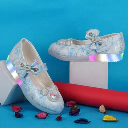 BAESD Girls Printed Bow Embellished Ballerinas image 5