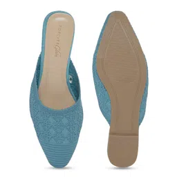 Forever Glam by Pantaloons Women Blue Mules Flats image 4