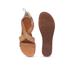 Shoetopia Girls Textured Open Toe Flats image 3