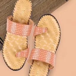 TRASE Textured Open Toe Flats image 2