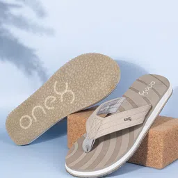 One8 Men Printed Textured Anti-Skid Bounce Back Mid-Sole Water-Resistant Thong Flip-Flops image 1