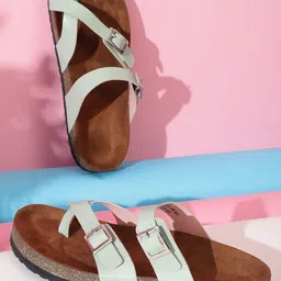 MOZAFIA One Toe Flats With Buckle Detail-picture-17