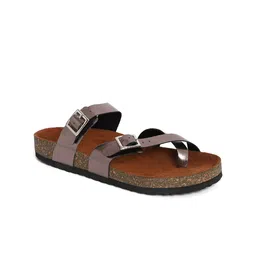 MOZAFIA Open One Toe Flats With Buckle Detail image 2