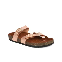 MOZAFIA One Toe Flats With Buckle Detail image 2